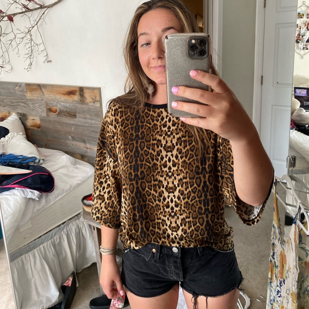 Oversized cheetah shirt